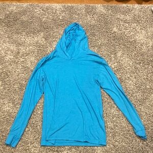 Next Level Apparel Blue Long Sleeve Hoodie Tee